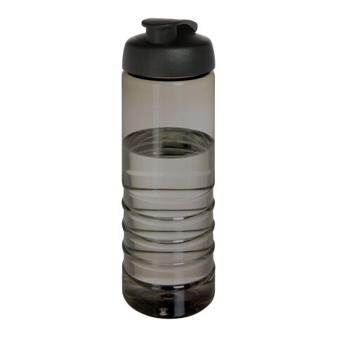 H2O Active® Eco Treble 750 ml flip lid sport bottle Charcoal-Solid black | No Branding | not available | not available