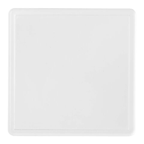 Ellison square plastic coaster with paper insert White | No Branding | not available | not available