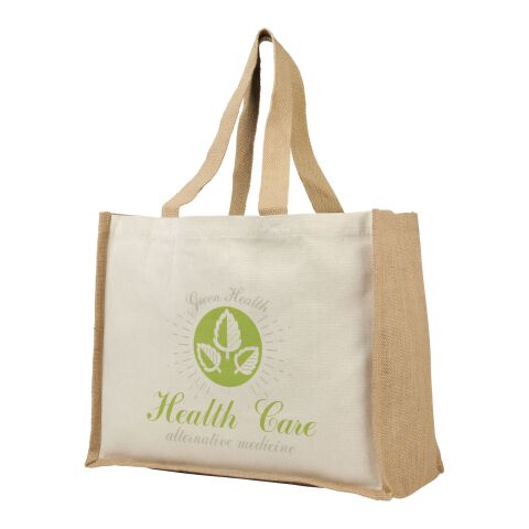Varai 320 g/m² canvas and jute shopping tote bag Standard | Natural-Natural | No Branding | not available | not available | not available