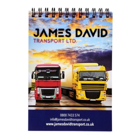 Desk-Mate® spiral A6 notebook White-Solid black | 50 pages | No Branding | not available | not available