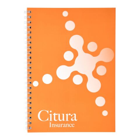 Desk-Mate® A5 notebook synthetic cover White | Lithography | Back of sheets (Portrait spine right) | 148 mm x 210 mm