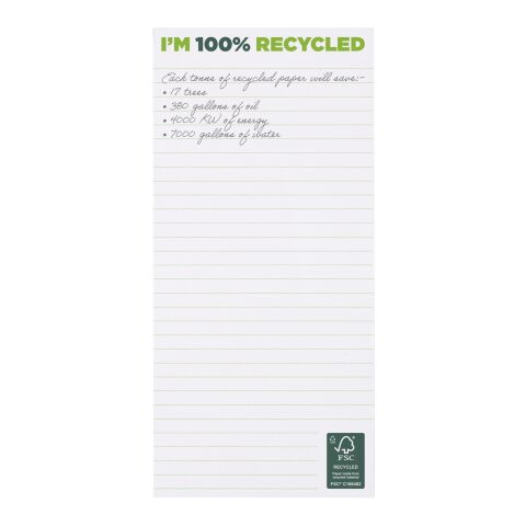 Desk-Mate 1/3 A4 recycled notepad White | 25 pages | Lithography | Sheets (Portrait glue top) | 99 mm x 210 mm