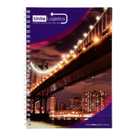 Desk-Mate® A5 spiral notebook with printed back cover White | 50 pages | No Branding | not available | not available