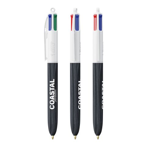BIC® 4 Colours Wood Style with Lanyard White-Solid black | No Branding | not available | not available