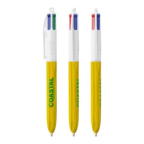 BIC® 4 Colours Wood Style with Lanyard White-White/Yellow Wood(2) | No Branding | not available | not available
