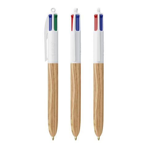 BIC® 4 Colours Wood Style with Lanyard White-White/Natural Wood(2)