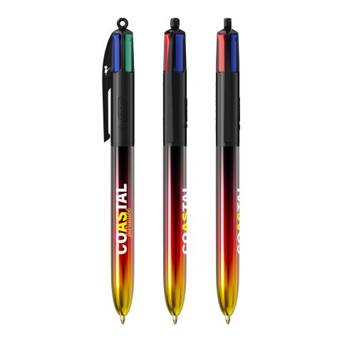 BIC® 4 Colours® Flags Collection + lanyard Black-Black-clear red-yellow