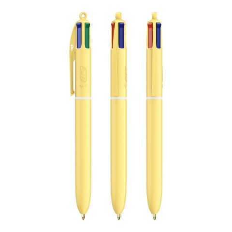 BIC® 4 Colours® Pastel + Lanyard Yellow
