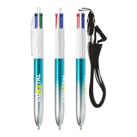 BIC® 4 Colours® Bicolor + Lanyard turquoise