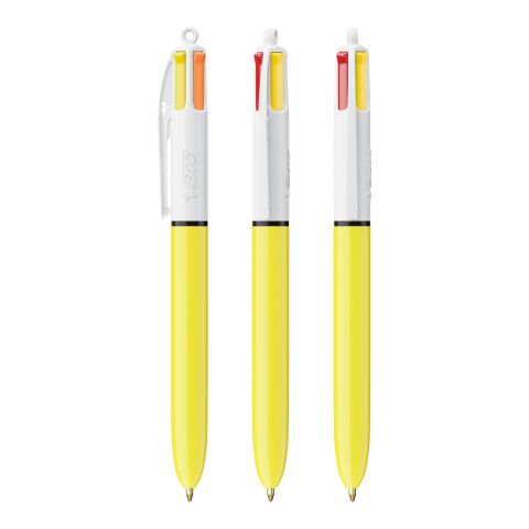 BIC® 4 Colours Sun ballpen + Lanyard White-yellow | No Branding | not available | not available