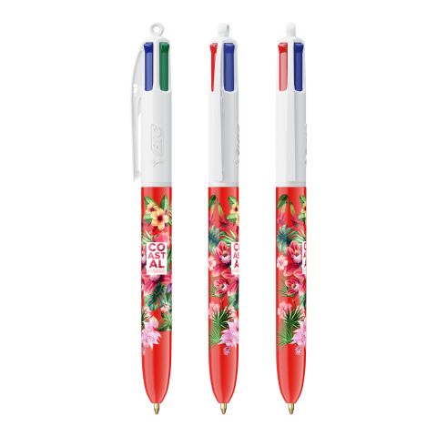 BIC® 4 Colours ballpen White-red