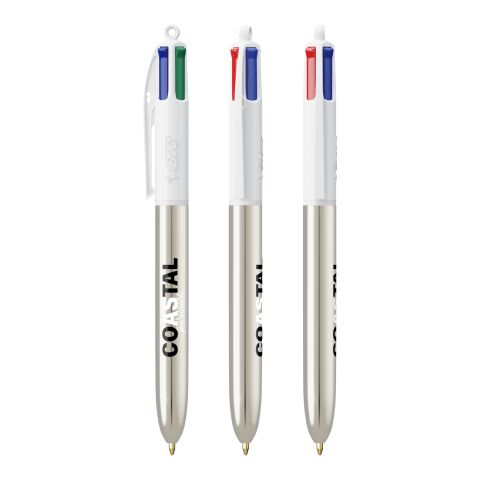 BIC 4 Colours Shine Pen White-metallic silver | No Branding | not available | not available