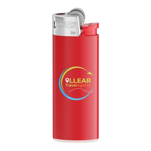 BIC J25 standard lighter clear red-White-clear red-chrome | No Branding | not available | not available