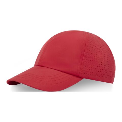 Mica 6 panel GRS recycled cool fit cap Standard | Red | Direct to Film | front | 50 mm x 50 mm | 100