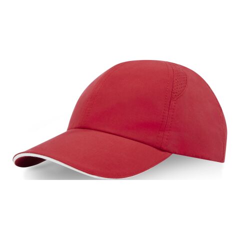 Morion 6 panel GRS recycled cool fit sandwich cap Standard | Red | Direct to Film | front | 50 mm x 50 mm | 100