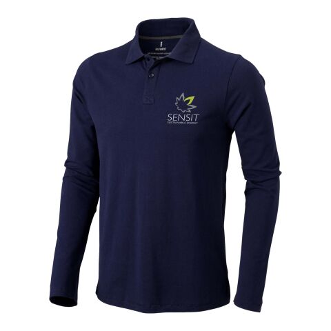 Oakville long sleeve men's polo Standard | Navy | M | No Branding | not available | not available | not available