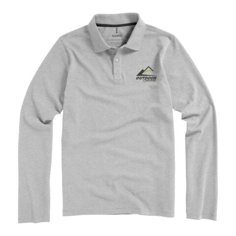 Oakville long sleeve men&#039;s polo Standard | Grey melange | XL | No Branding | not available | not available | not available