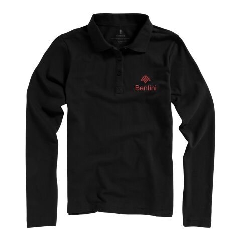 Oakville long sleeve women&#039;s polo Standard | Solid black | S | No Branding | not available | not available | not available
