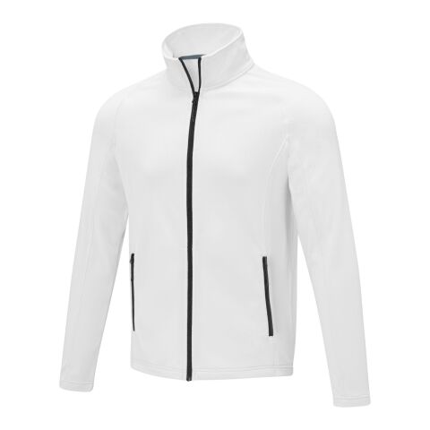 Zelus men&#039;s fleece jacket Standard | White | XS | 1-color Screen Print | right bicep | 80 mm x 100 mm