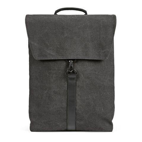 Prague Backpack 25L rCotton. Hook closure. Fits 17&quot; laptop Solid black | No Branding | not available | not available | not available
