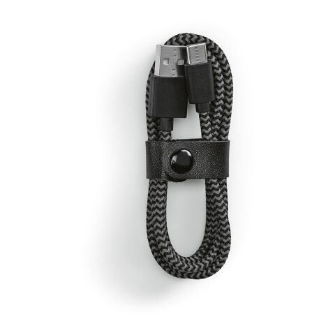 Leibniz Cable rPET. 1m USB-C to USB-A. Fast Charge Solid black | No Branding | not available | not available | not available