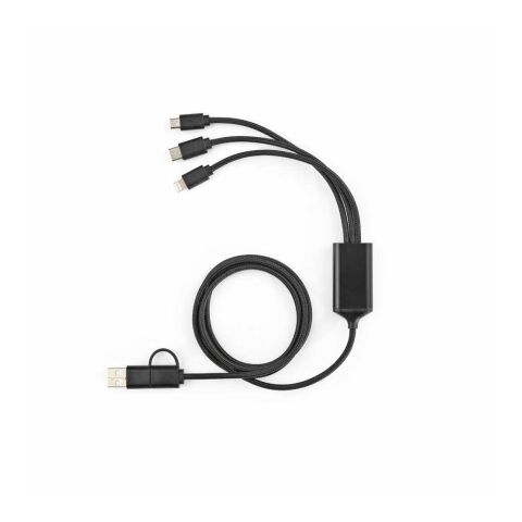 Turing 5-in-1 Cable rPVC. 1.2m 10W Solid black