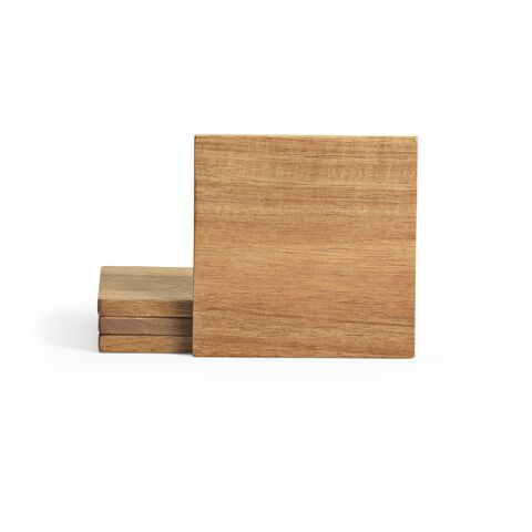 Velazquez Coasters Acacia Wood. Set of 4 Natural | No Branding | not available | not available | not available