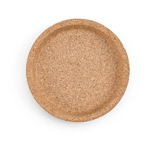 Ravel individual round cork coaster with rim. Made in Portugal Natural | No Branding | not available | not available | not available
