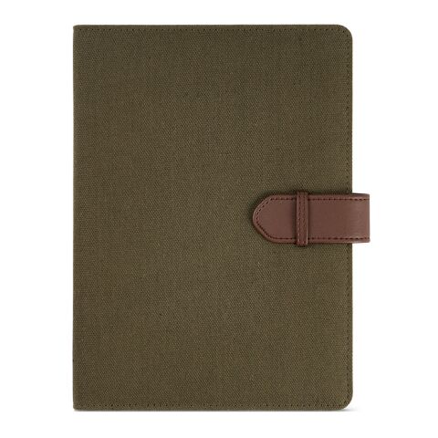 Eliot A5 Folder rCotton. 64 FSC sheet notepad and rPU closure Army green | No Branding | not available | not available | not available