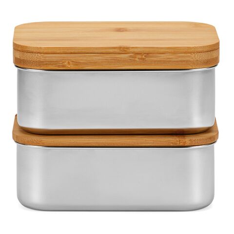 Vermeer Lunchbox rSS 1480ml with Bamboo lid and cutlery Silver | No Branding | not available | not available | not available