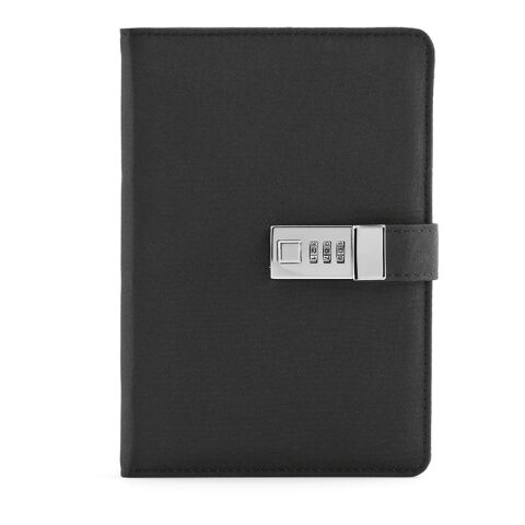 Melville A5 Notebook rPET. Metal lock and 70gsm FSC 192 pages Black | No Branding | not available | not available | not available
