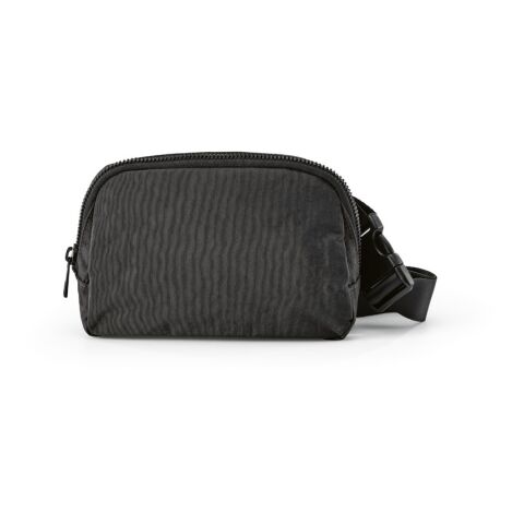 Singapore Waist Bag 1.5L rNylon. 2 pockets and adjustable waist strap Solid black