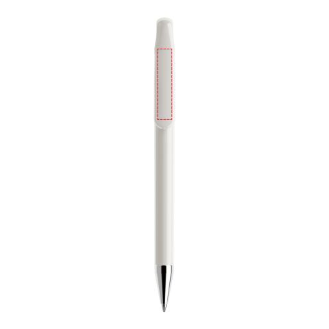 Prodir DS1 twist ballpoint pen polished white | Without Branding | Without Branding | Chrome finish metal | Blue