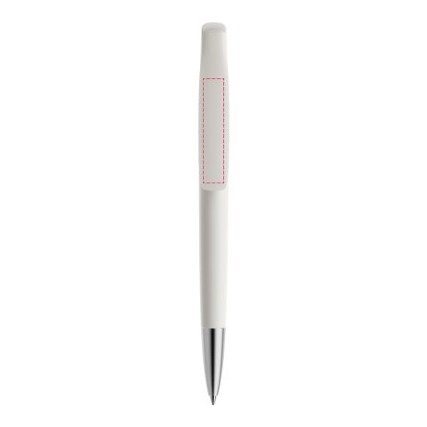 Prodir DS2 push ballpoint pen matt white | Without Branding | Without Branding | Satin finish metal | Blue