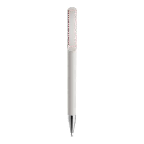 Prodir DS3 twist ballpoint pen matt white | Without Branding | Without Branding | Satin finish metal | Blue