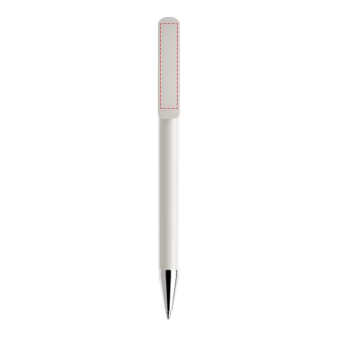 Prodir DS3 twist ballpoint pen polished white | Without Branding | Without Branding | Chrome finish metal | Blue