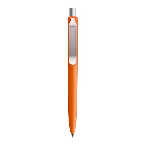 Prodir DS8 push ballpoint pen Soft Touch with metal clip orange-silver | Without Branding | Black