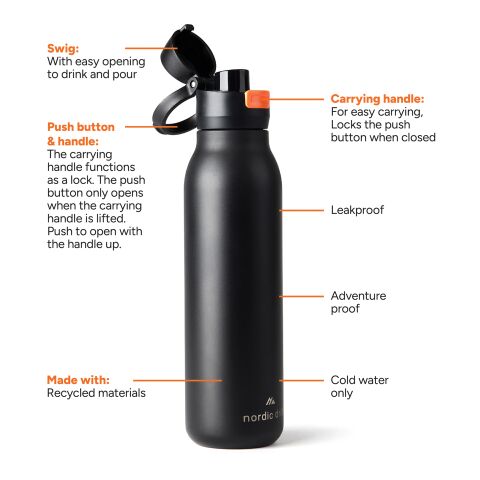 Nordic Drift Trail RCS Single Wall Water Bottle 750ml black | No Branding | not available | not available