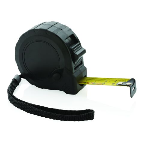 5M/19 mm measuring tape with stop button, RCS-recycled plastic black | No Branding | not available | not available