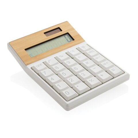 Utah RCS recycled plastic and FSC® bamboo calculator brown | No Branding | not available | not available