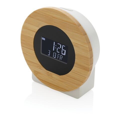 Utah RCS rplastic and FSC® bamboo LCD desk clock brown | No Branding | not available | not available