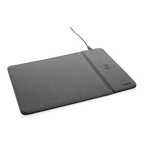 Swiss Peak RCS recycled PU 10W wireless charging mousepad black | No Branding | not available | not available