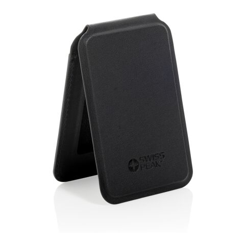 Magstand RCS recycled PU magnetic phone wallet with stand black | No Branding | not available | not available
