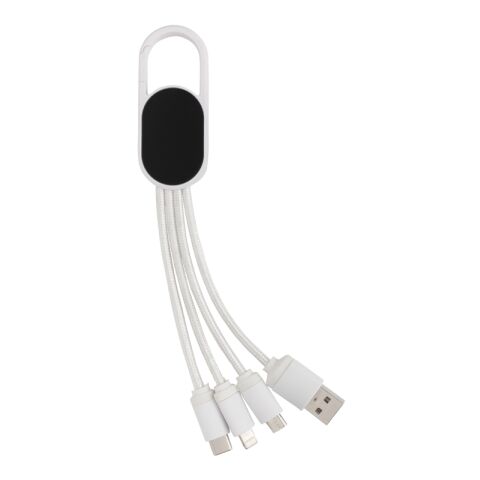 4-in-1 cable with carabiner clip white | No Branding | not available | not available