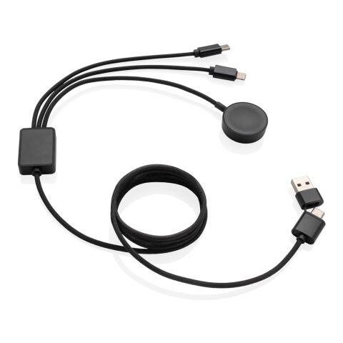Terra RCS rPET 6-in-1 charging cable with watch charger grey | No Branding | not available | not available
