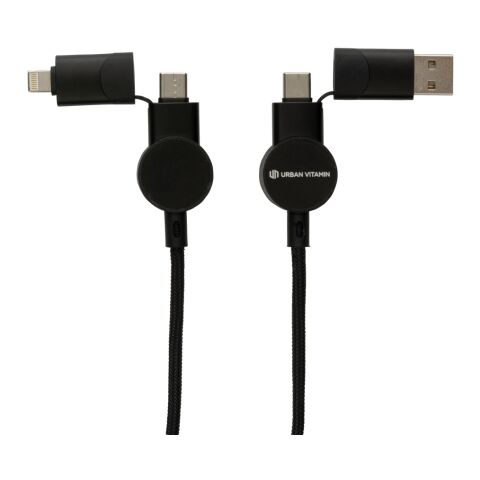 Oakland RCS recycled plastic 6-in-1 fast charging 45W cable black | No Branding | not available | not available