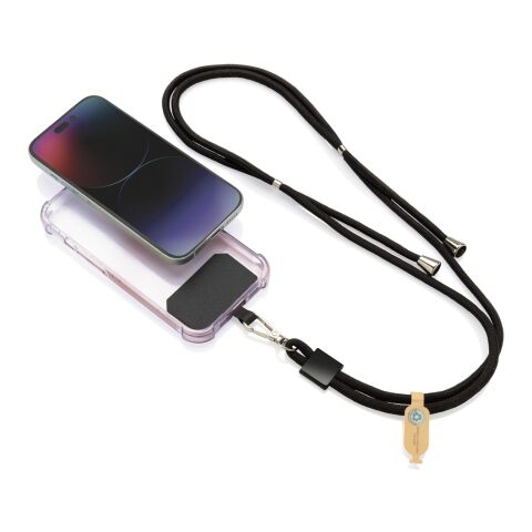 CarryLoop RCS recycled PET adjustable phone holder lanyard black | No Branding | not available | not available