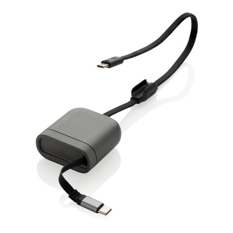 Spira RCS recycled retractable 100W fast charging cable grey