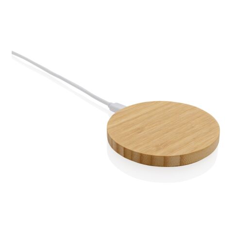 FSC® bamboo 15W wireless charger brown | No Branding | not available | not available