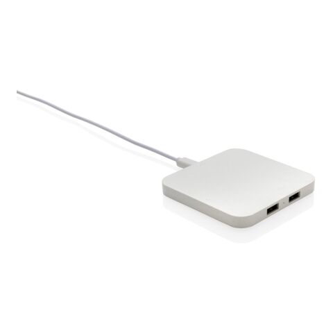 RCS recycled plastic 10W Wireless charger with USB Ports White | No Branding | not available | not available